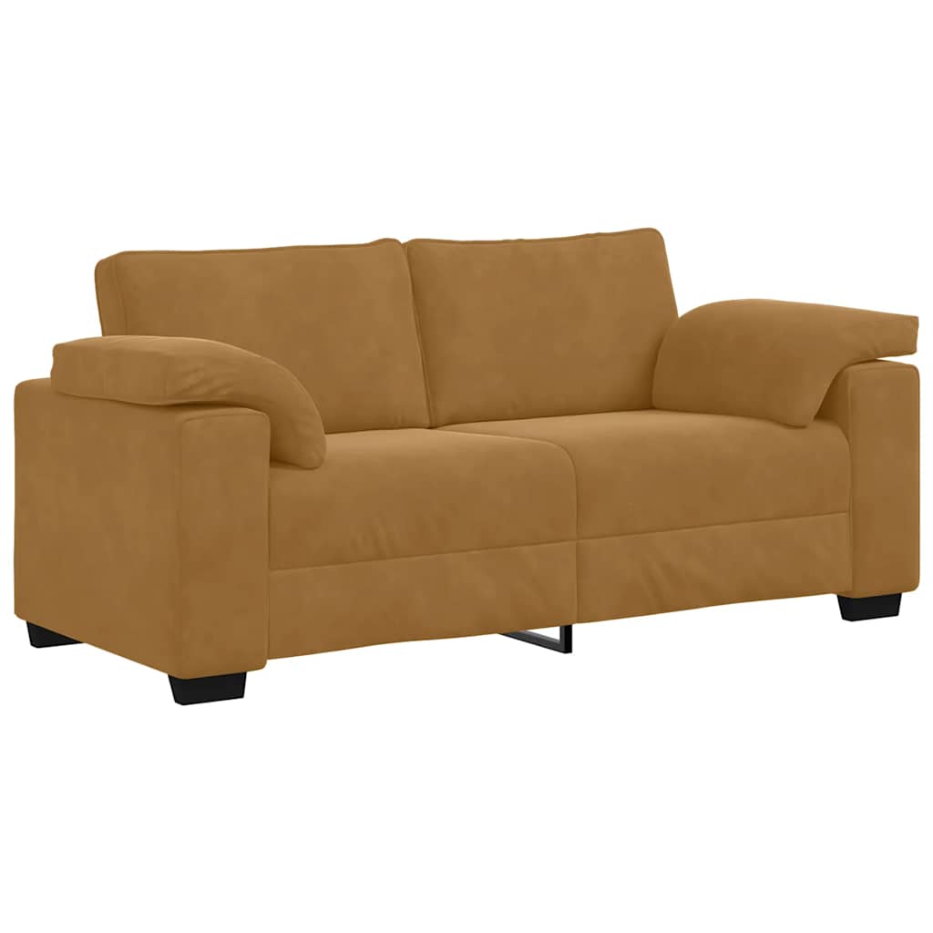 Thumbnail - vidaXL Zweisitzer-Sofa Braun 140 cm Samt