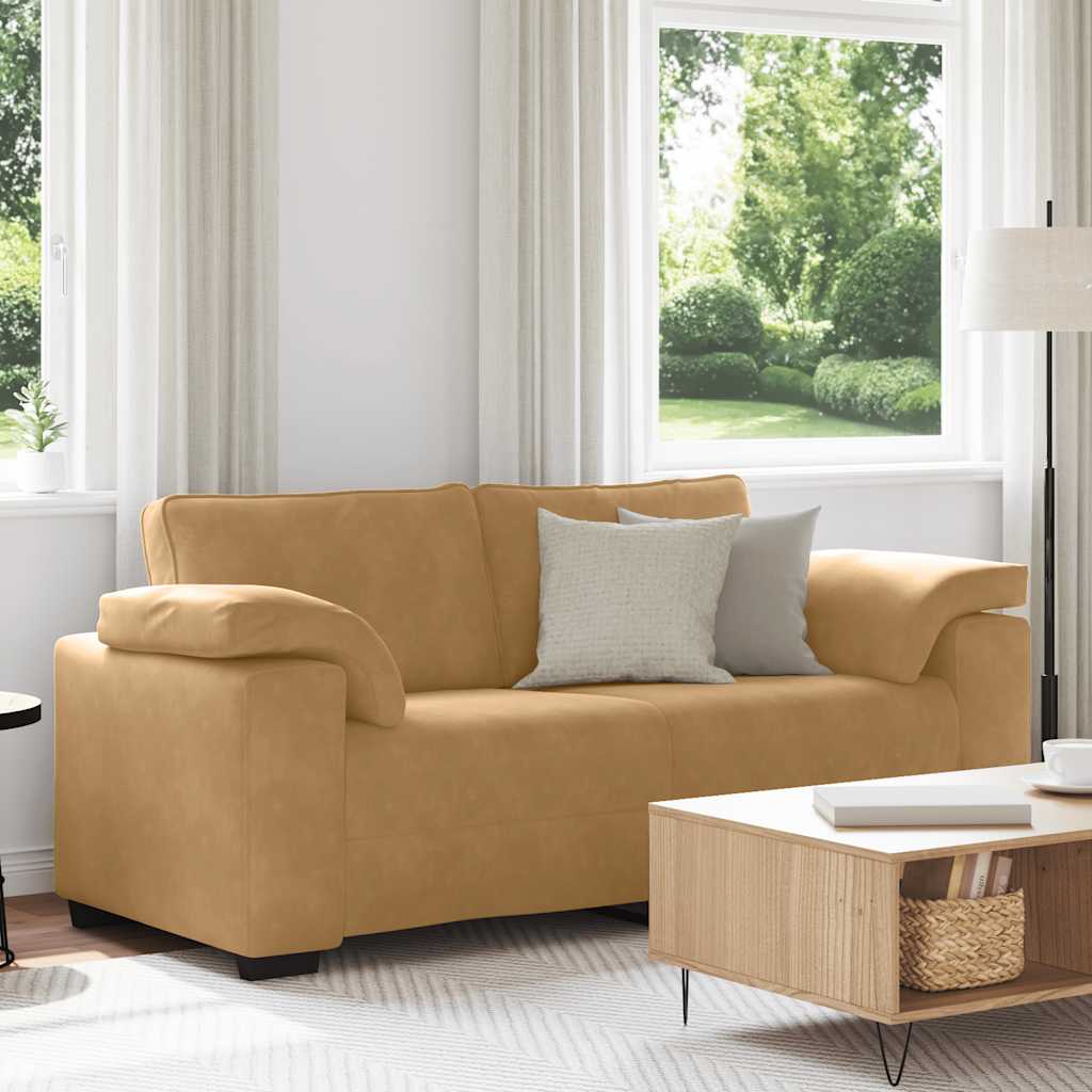 vidaXL Zweisitzer-Sofa Braun 140 cm Samt