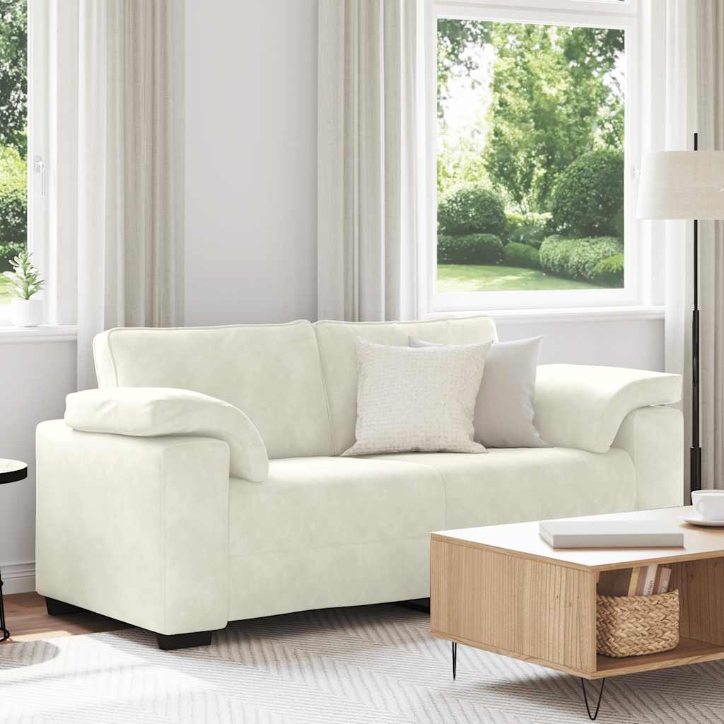 vidaXL Zweisitzer-Sofa Creme 140 cm Samt