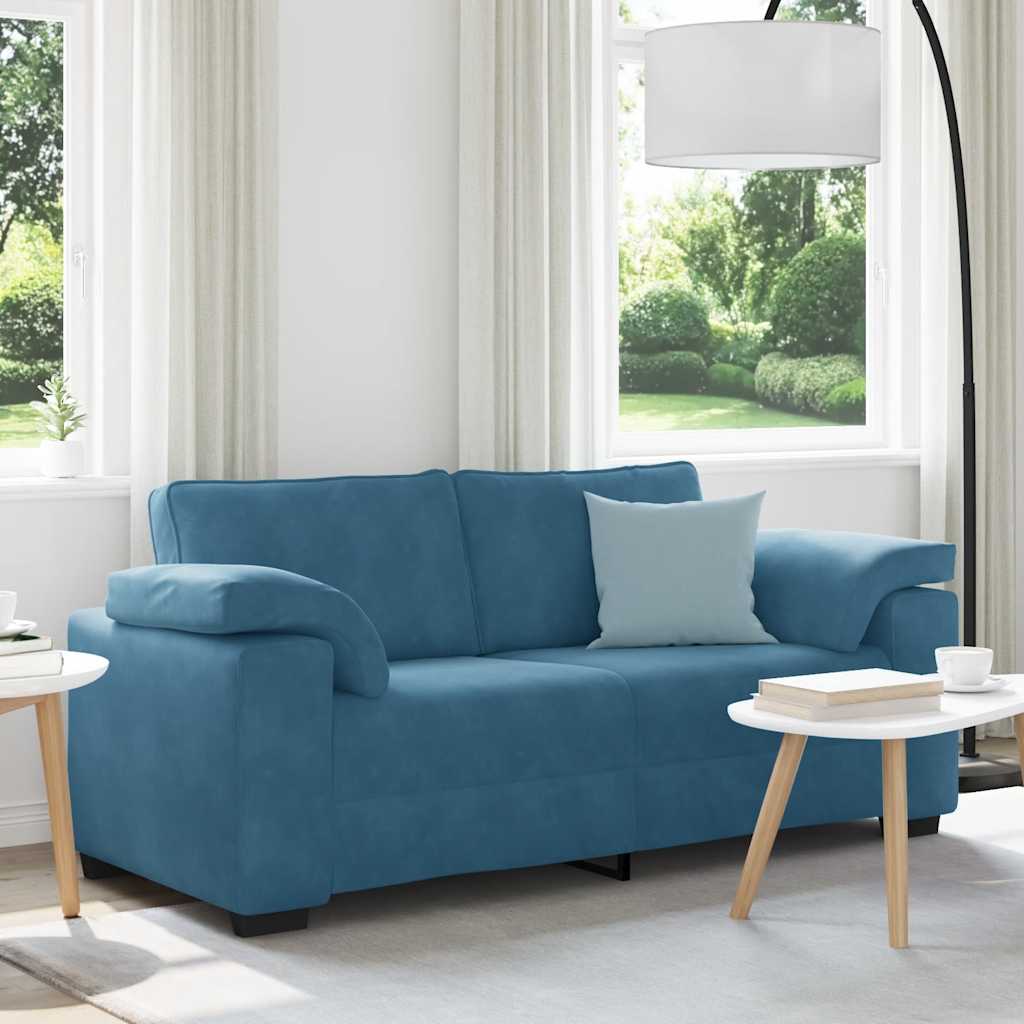 elskovssofa 140 cm fløjl blå