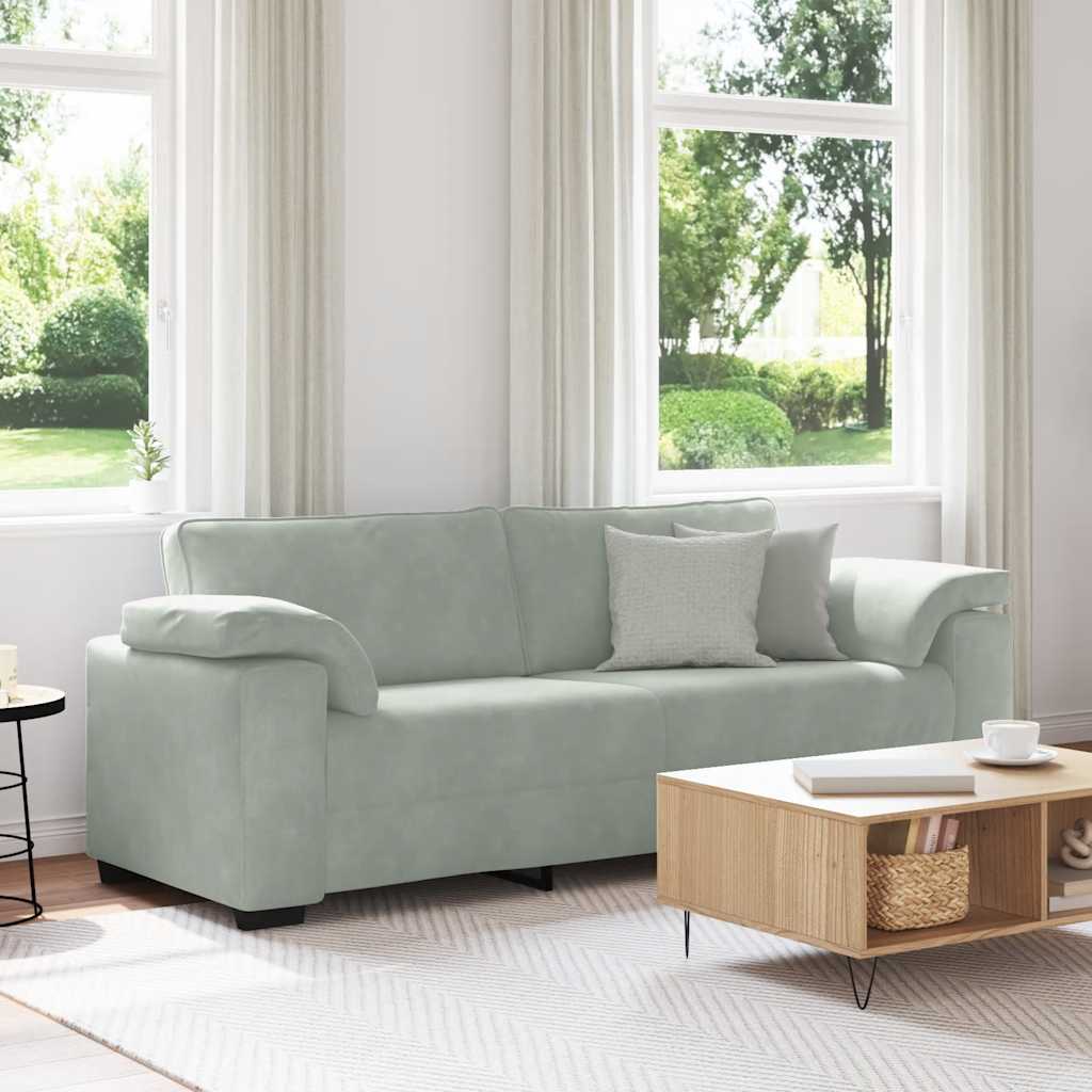 vidaXL 3-Sitzer-Sofa Hellgrau 178 cm Samt