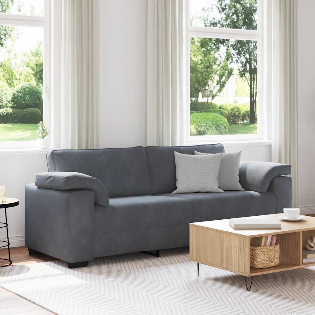 vidaXL 3-Sitzer-Sofa Dunkelgrau 178 cm Samt