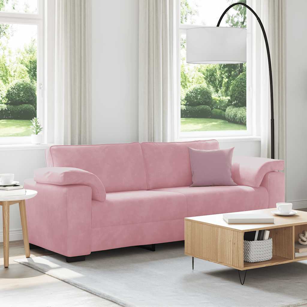 vidaXL 3-Sitzer-Sofa Rosa 220x77x82 cm Samt