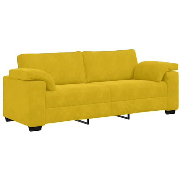 vidaXL 3-kohaline diivan, kollane, 220 x 77 x 82 cm, samet