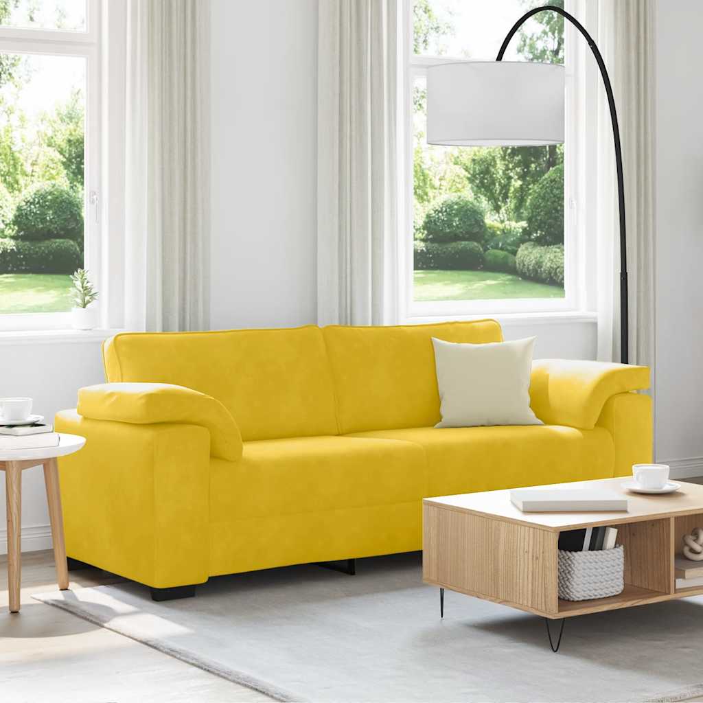 vidaXL 3-Sitzer-Sofa Gelb 178 cm Samt