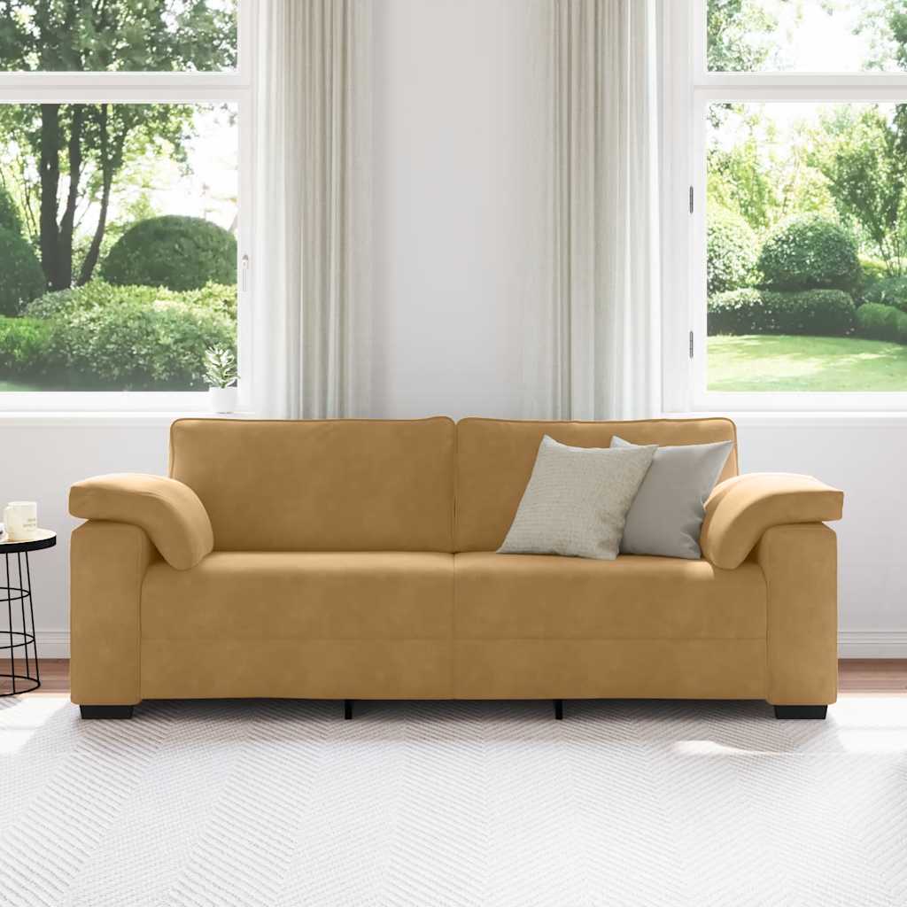 vidaXL 3-zitsbank bruin 178 cm fluweel