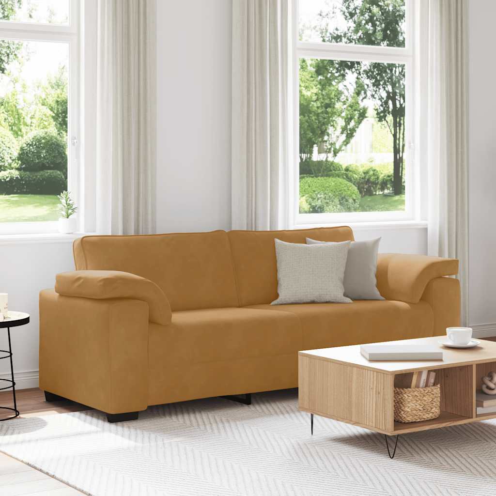 vidaXL 3-Sitzer-Sofa Braun 178 cm Samt