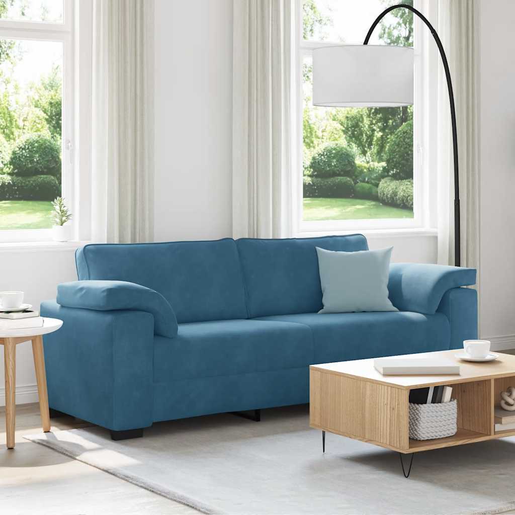 vidaXL 3-Sitzer-Sofa Blau 178 cm Samt