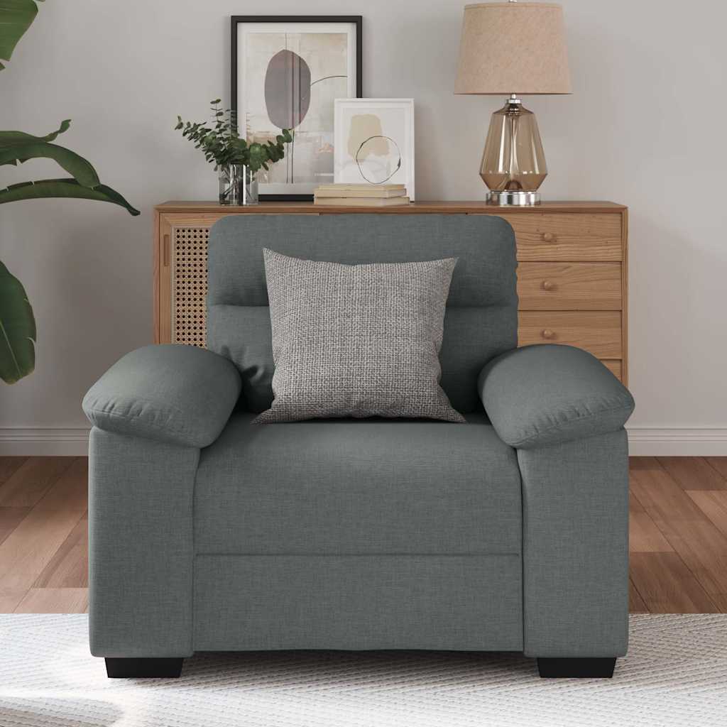 vidaXL Canapea Scaun Gri Inchis 60 cm Tesatura