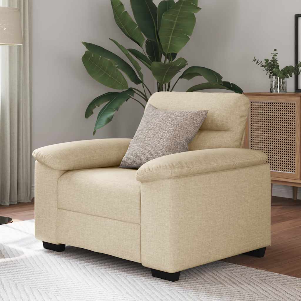 vidaXL Sessel Creme 60 cm Stoff