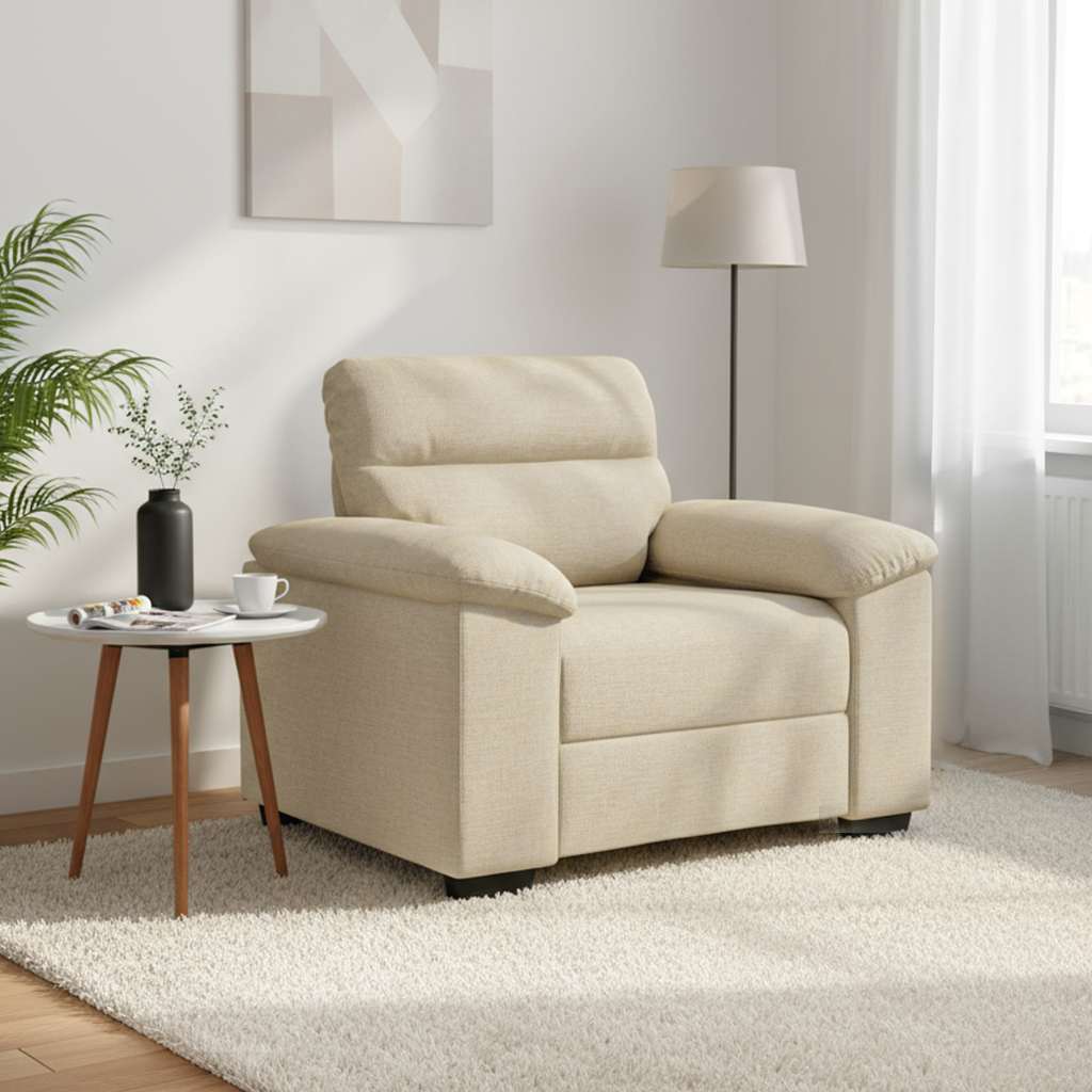 vidaXL Sessel Creme 100x81x84 cm Stoff