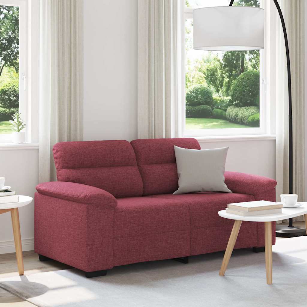 vidaXL 2-Sitzer-Sofa Weinrot 160x81x84 cm Stoff