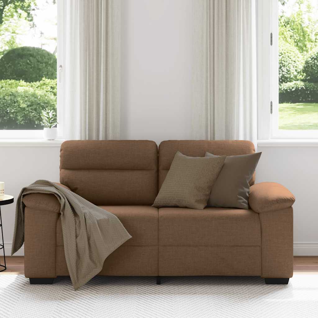 vidaXL 2-zitsbank bruin 120 cm stof