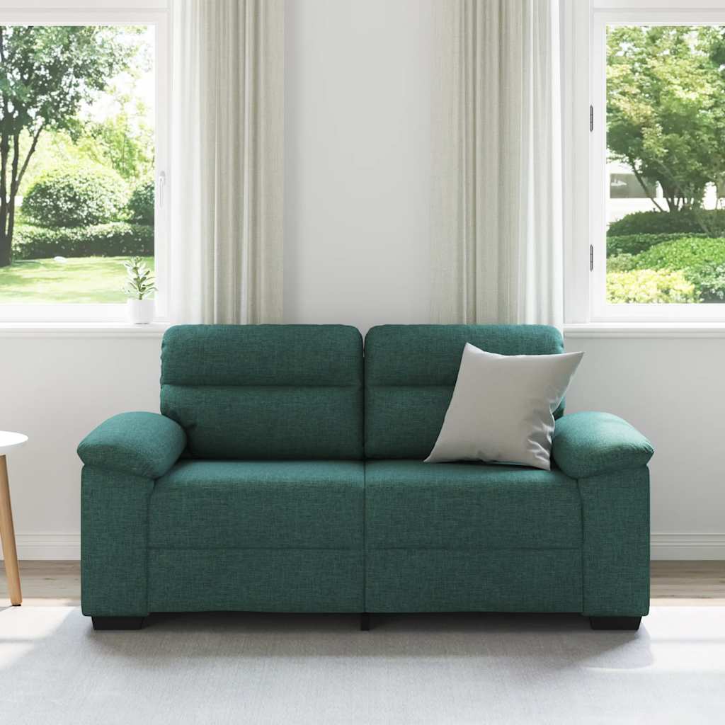 vidaXL 2-zitsbank donkergroen 120 cm stof