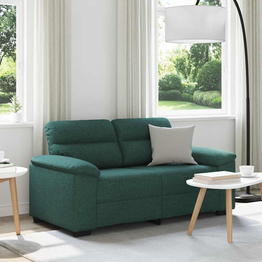 vidaXL 2-zitsbank donkergroen 160x81x84 cm stof