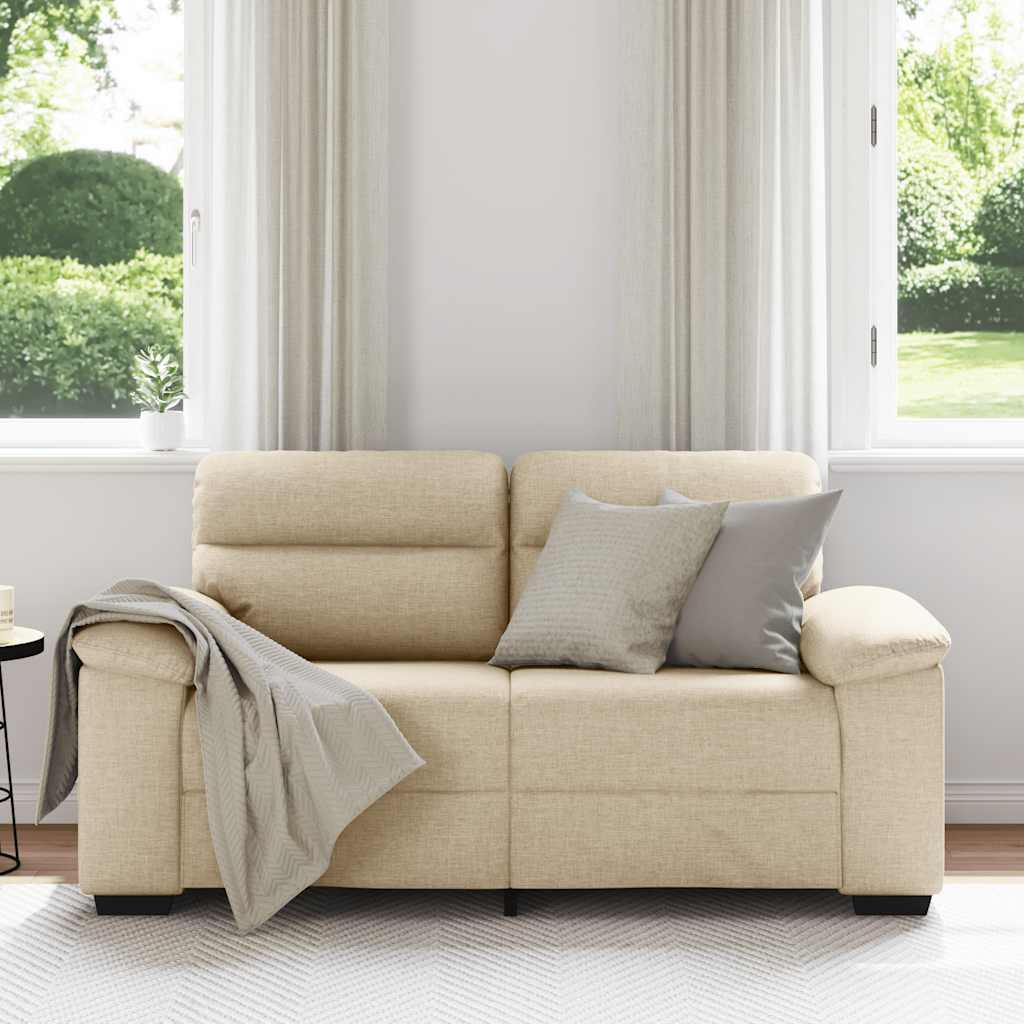 vidaXL 2-zitsbank crème 120 cm stof