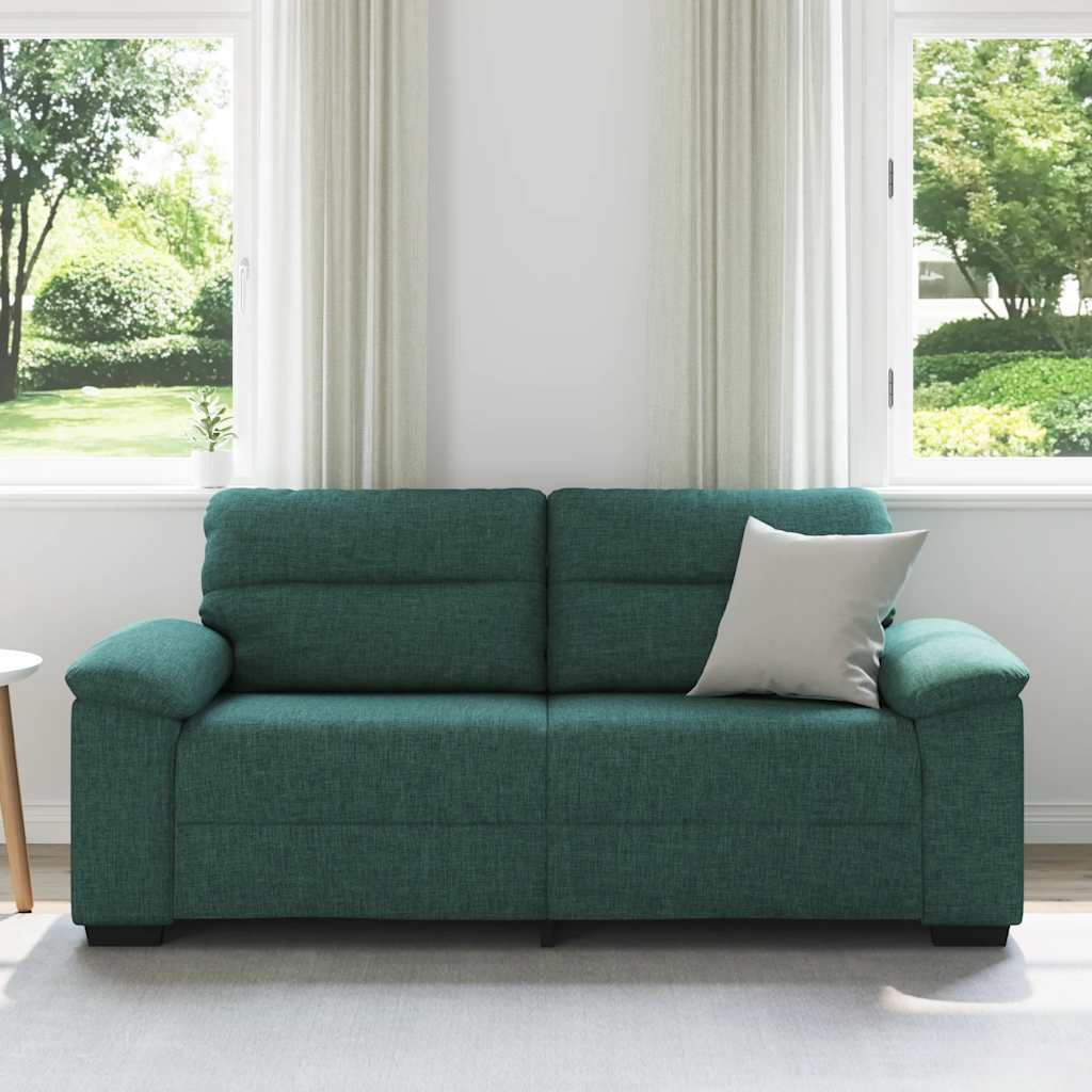 vidaXL 2-zitsbank donkergroen 140 cm stof