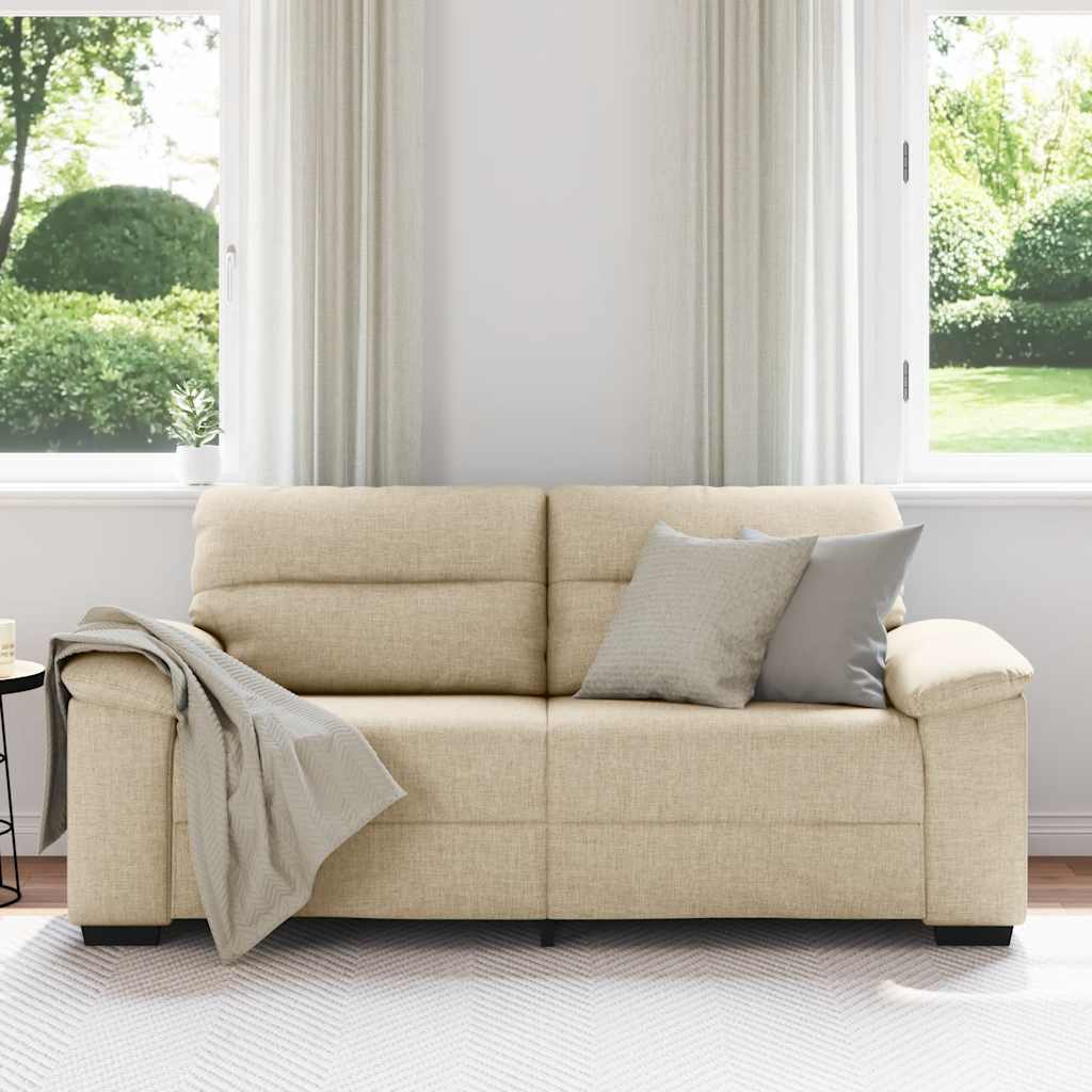 vidaXL 2-zitsbank crème 140 cm stof