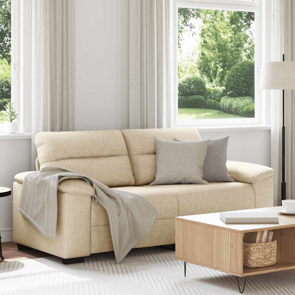 vidaXL 2-Sitzer-Sofa Creme 180x81x84 cm Stoff