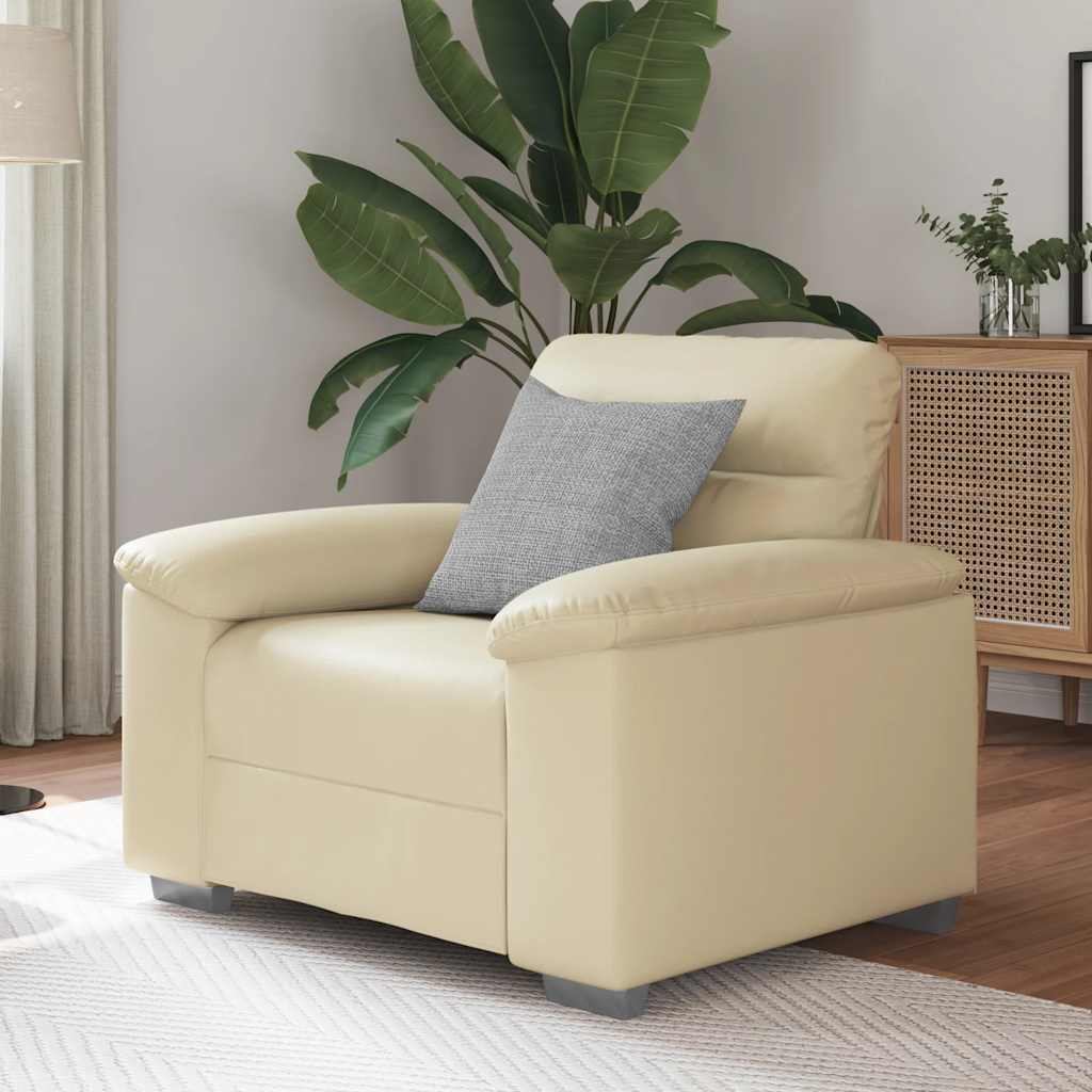 vidaXL Sessel Creme 60 cm Kunstleder