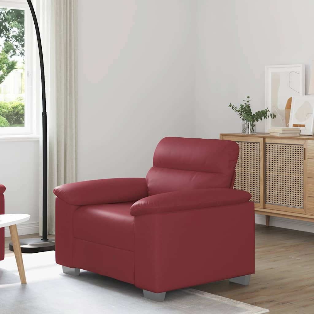 vidaXL Sessel Weinrot 60 cm Kunstleder