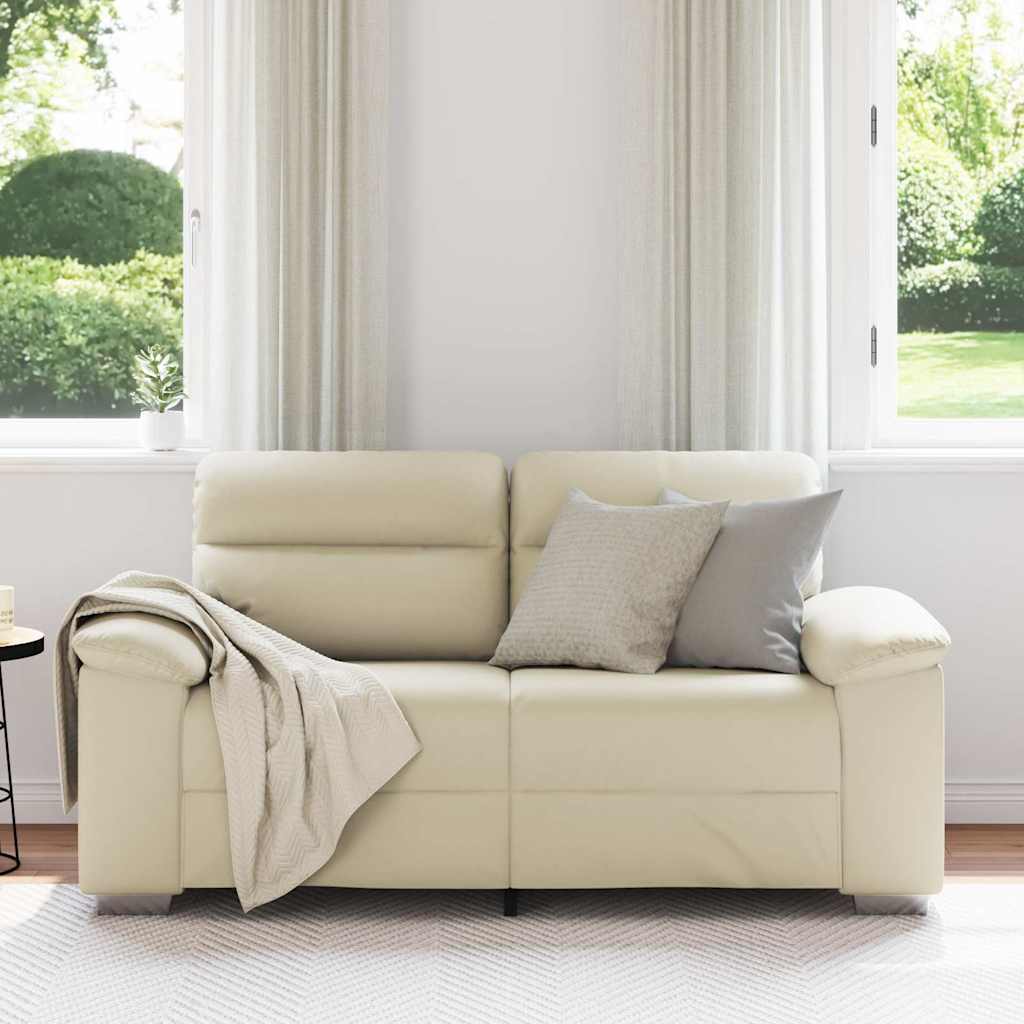 vidaXL 2-zitsbank crème 120 cm kunstleer