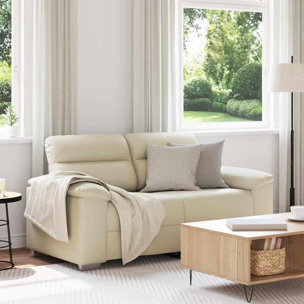 vidaXL 2-Sitzer-Sofa Creme 160x81x84 cm Kunstleder