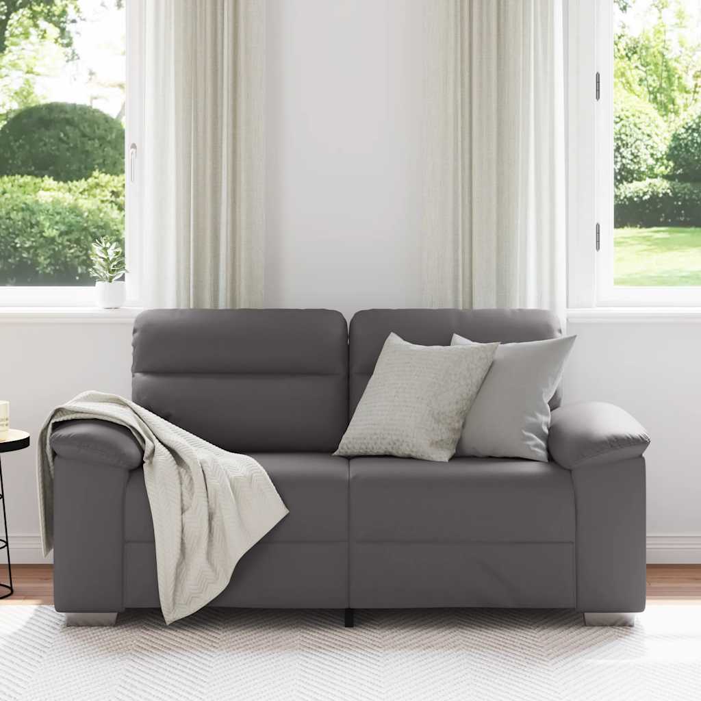 vidaXL 2-zitsbank grijs 120 cm kunstleer