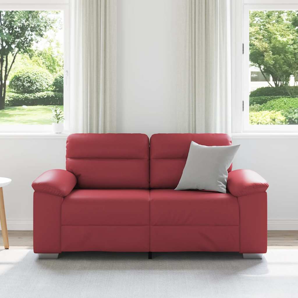 vidaXL 2-zitsbank wijnrood 120 cm kunstleer