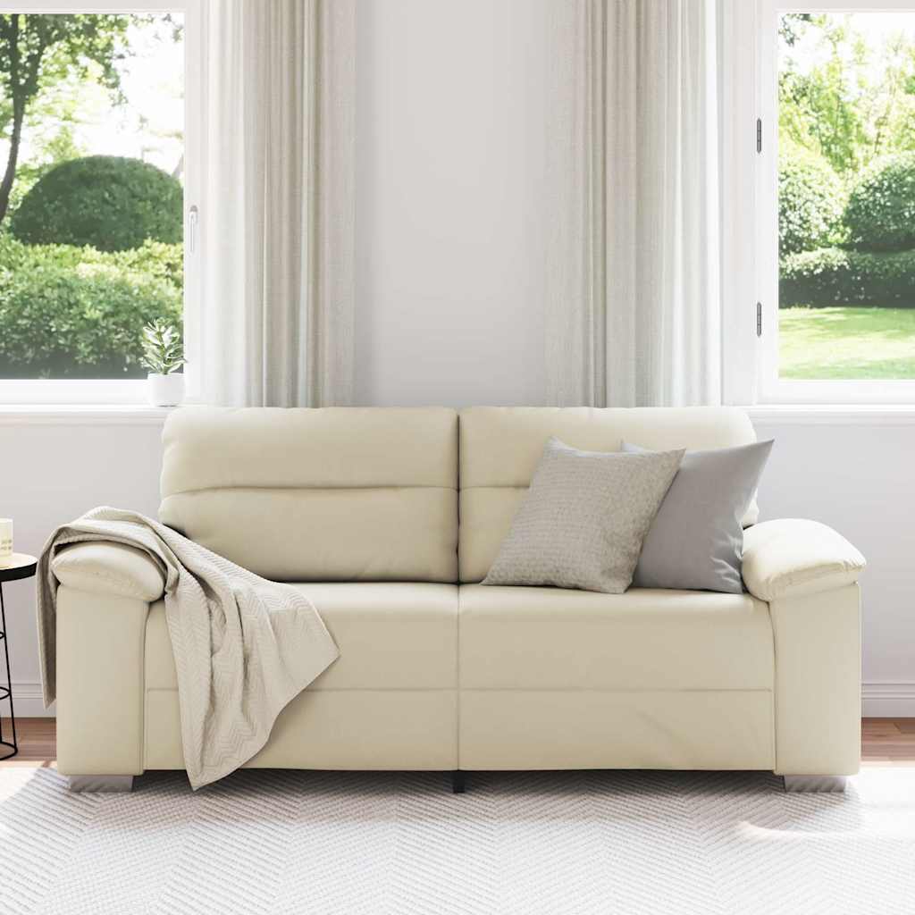 vidaXL 2-zitsbank crème 140 cm kunstleer