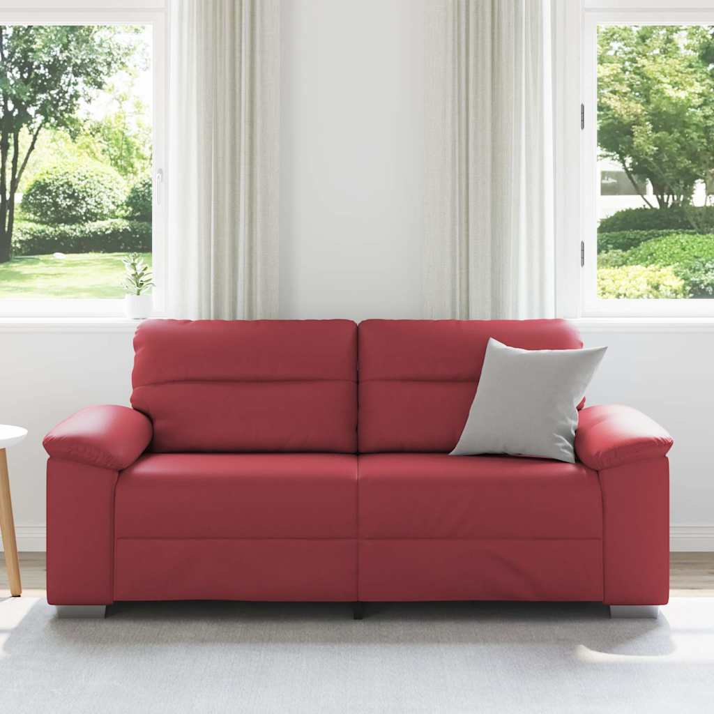vidaXL 2-zitsbank wijnrood 140 cm kunstleer