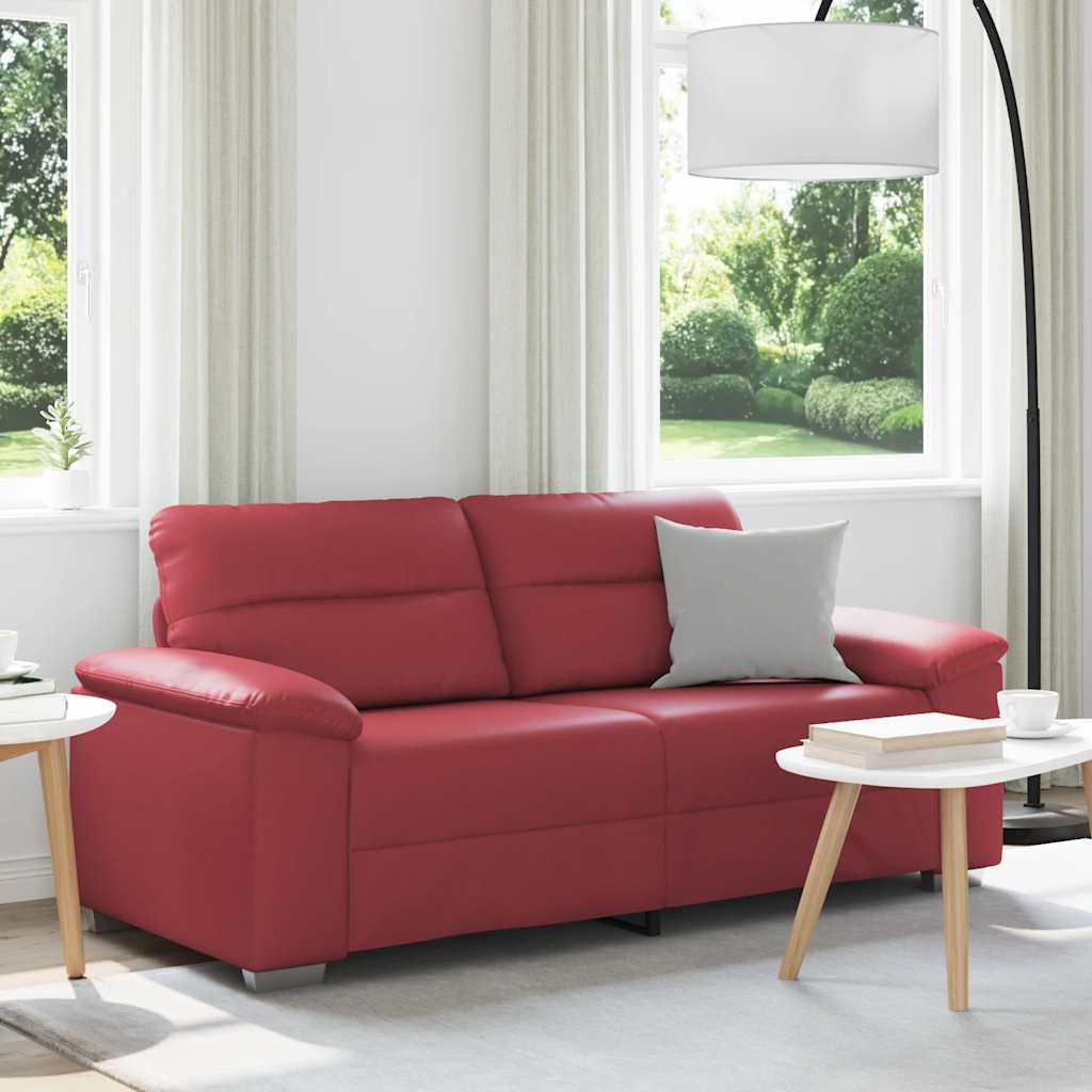 vidaXL Canapea cu 2 locuri, roșu vin, 180x81x84 cm, piele ecologică