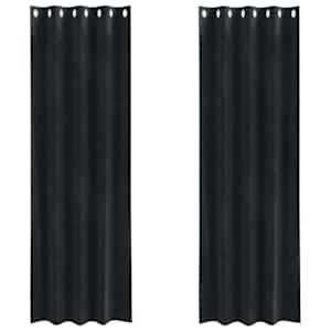 Zatemňovací závěsy 2 pcs Černá 140 x 260 cm samet - obrázek 2