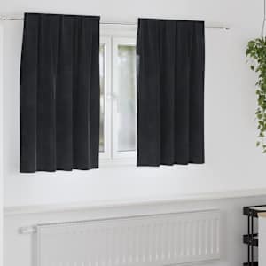 Zatemňovací závěsy 2 pcs Černá 140 x 140 cm samet - obrázek 1