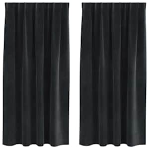 Zatemňovací závěsy 2 pcs Černá 140 x 175 cm samet - obrázek 2