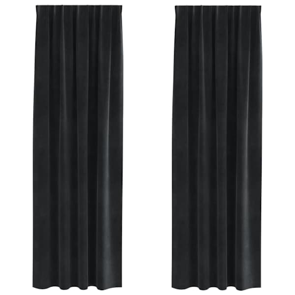 vidaXL Pimendavad kardinad 2 tk Must 140 x 225 cm Samet