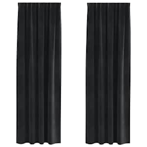 Zatemňovací závěsy 2 pcs Černá 140 x 245 cm samet - obrázek 2