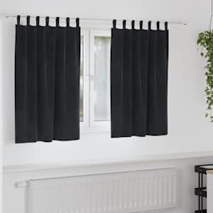 Zatemňovací závěsy 2 pcs Černá 140 x 140 cm samet - obrázek 1