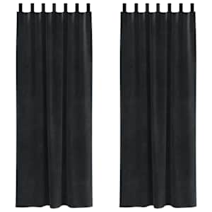 Zatemňovací závěsy 2 pcs Černá 140 x 225 cm samet - obrázek 2