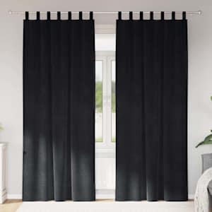 Zatemňovací závěsy 2 pcs Černá 140 x 245 cm samet - obrázek 1