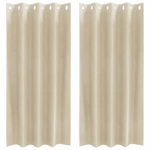 Zatemňovací závěsy 2 pcs Krémová 140 x 175 cm samet - obrázek 2