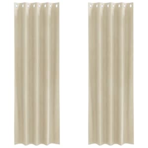 Zatemňovací závěsy 2 pcs Krémová 140 x 245 cm samet - obrázek 2