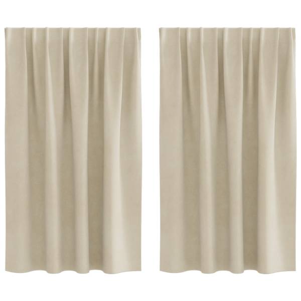vidaXL Pimendavad kardinad 2 tk Kreemjas 140 x 140 cm Samet