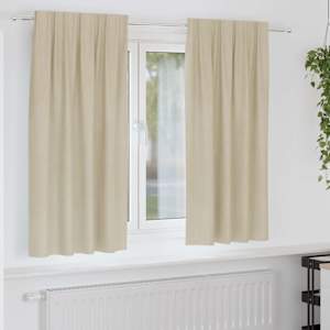Zatemňovací závěsy 2 pcs Krémová 140 x 175 cm samet - obrázek 1