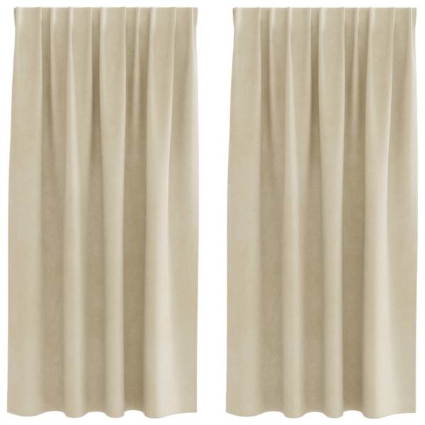 vidaXL Pimendavad kardinad 2 tk Kreemjas 140 x 175 cm Samet