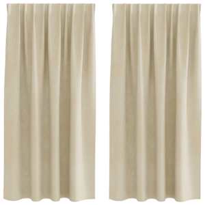 Zatemňovací závěsy 2 pcs Krémová 140 x 175 cm samet - obrázek 2