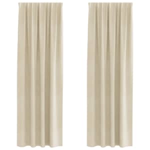 Zatemňovací závěsy 2 pcs Krémová 140 x 225 cm samet - obrázek 2