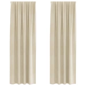 Zatemňovací závěsy 2 pcs Krémová 140 x 260 cm samet - obrázek 2