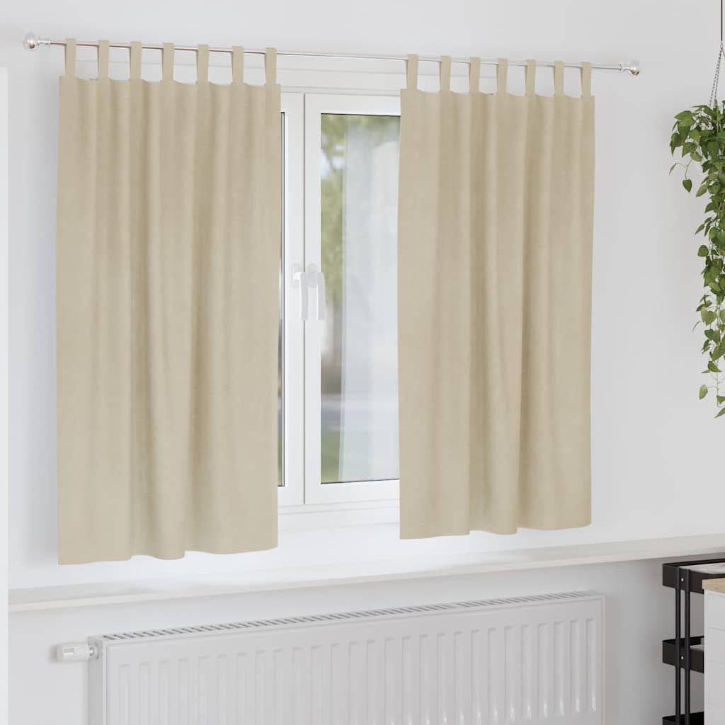 Mørklægningsgardiner med Hængeleder 2 stk Creme Velvet