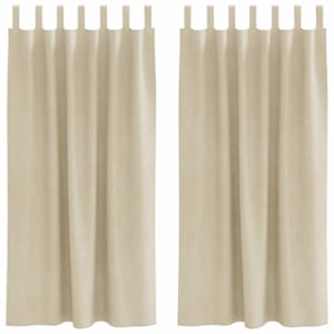 Zatemňovací závěsy 2 pcs Krémová 140 x 175 cm samet - obrázek 2